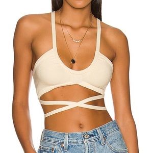 Jourdin Tie Crop Top in Ivory